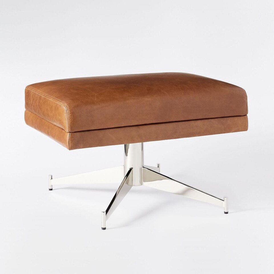 Hemming Leather Ottoman Saddle West Elm Australia